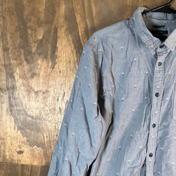 PrAna Mens Shirt Gray Slim Fit Casual Button Down Collared Long Sleeve Large - Picture 4 of 11